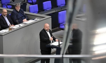 Dr Jonas Geißler (CDU/CSU) speaks on the Gaza war item on the agenda of the eleventh session of the