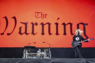 Daniela Villarreal Vélez, singer of The Warning at the Rock am Ring Festival on Sunday, Nürburgring