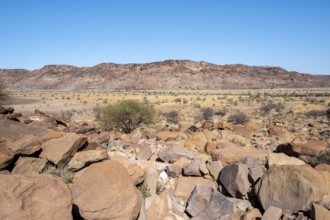 Barren landscape in a valley, Twyfelfontein, Kunene, Namibia
