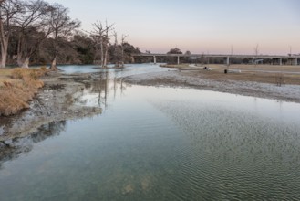 Guadalupe River flowing through Louise Hays Park in Kerrville, Texas, USA