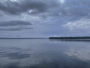 Wooded shore on Lake Starnberg, Bavaria, Germany
