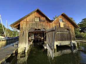 Boathouse on Lake Starnberg, Bavaria, Germany