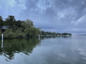 Shore area on Lake Starnberg, Bavaria, Germany
