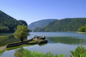 Lago del Corlo, Cismon reservoir, Arsie' Bivio Agana, Arsie, Veneto, Italy