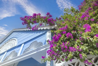 Dominican Republic, colorful colonial streets of Puerto Plata in historic city center