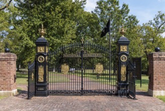 Iron gates at the entrance to the US National Cemetery in the Shiloh National Military Park in