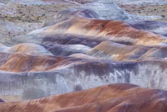 Colorful deposits of the Chinle Formation exposed at Little Painted Desert County Park near