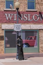 Statue of Glen Frey Standin' on a Corner in Winslow Arizona as sung in the classic Glenn Frey and