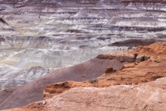 Colorful deposits of the Chinle Formation exposed at Little Painted Desert County Park near