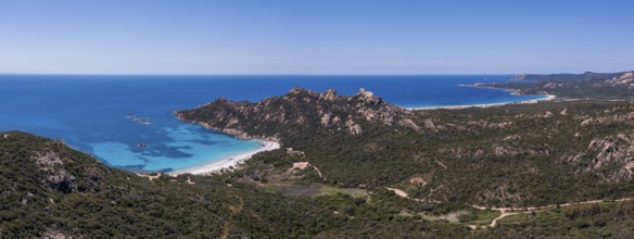 Plage de Roccapina, turquoise sea, book, sandy beach, Corsica, France