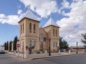 Basilica of San Albino is a Roman Catholic church built of fired brick across from Mesilla Plaza in