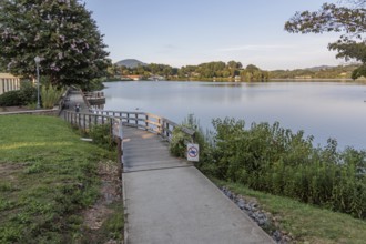 Paved walking trail around the entire lake at Lake Junaluska, North Carolina