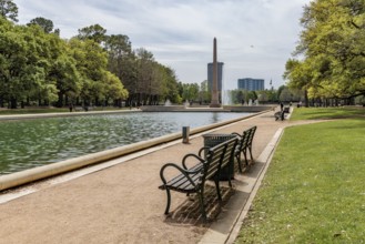 Mary Gibbs and Jesse H. Jones Reflection Pool at Hermann Park in downtown Houston, Texas