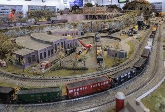 Model train layout in the Lionel Model Train Museum in Bryson City, North Carolina