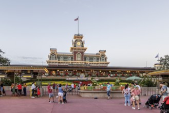 Walt Disney World Railroad station just inside the entrance to the Magic Kingdom at Walt Disney