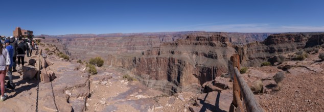 Rock formations at the Eagle Point overlook in Grand Canyon West near Peach Springs, Arizona
