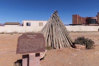 Hualapai wikiup exhibit teaches about native American culture at Grand Canyon West near Peach