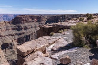 Rock formations at the Eagle Point overlook in Grand Canyon West near Peach Springs, Arizona