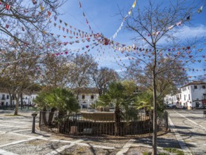 Plaza Ruedo Alamda, fountain, early spring, Ronda, Andalusia, Spain