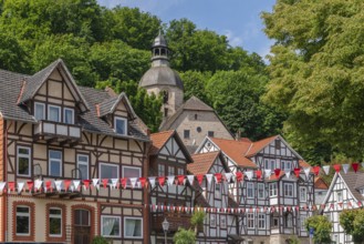 Half-timbered idyll of the old town of Bad Sooden, Allendorf, district Bad Sooden, townscape with