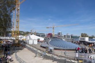Open days at the new main railway station, Stuttgart 21, overview of the construction site with