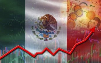 Mexico economic growth on financial graph. Mexico financial growth on market graph