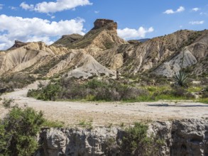Rock formations in the Tabernas desert, Desierto de Tabernas, Andalusia, Spain