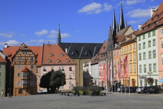 Market square with Stöckl, town hall and St Nicholas, Cheb, Eger, Egerland, Bohemia, Czech