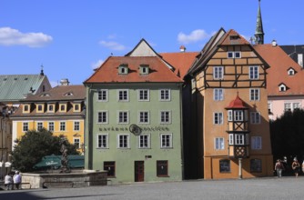 Stöckl, a historic block of houses on the market square, Cheb, Eger, Egerland, Bohemia, Czech