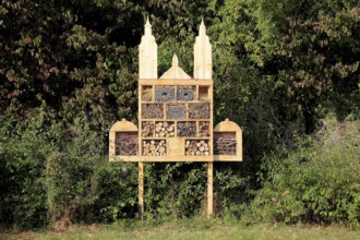 Insect hotel, artificially created shelter, nesting aid and overwintering aid for insects in the