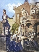 A consular orator addressing the Romans, 1st century BC, Rome, Italy, digital reproduction of a