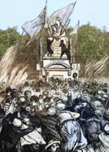 The statue of the city of Strasbourg around 1850, Paris, France, digital reproduction of a