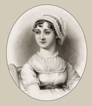 Jane Austen, 1775 – 1817, English novelist, digitally edited