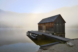 Boathouse on Lake Ödensee, Pichl-Kainisch, Styria, Austria