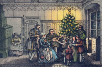 Martin Luther, making music with his family, Christmas, 1536