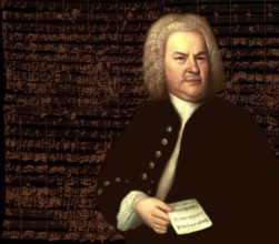 Johann Sebastian Bach, 1685, 1750, German composer, digital edited according to a painting by Elias