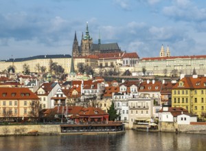 Prague Castle with Vltava River, Praha, Czech Republic