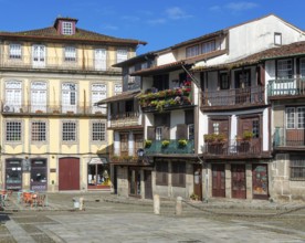 Historic buildings in Praça de São Tiago, city of Guimaraes, northern Portugal