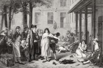 Dr. Philippe Pinel ordering the removal of chains from patients at the Paris Asylum for insane