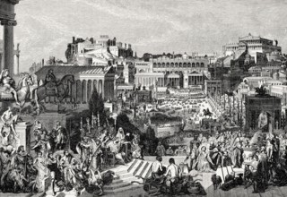 Persecution of Christians, in the Roman Empire, Reconstruction of the Roman Forum in ancient Rome