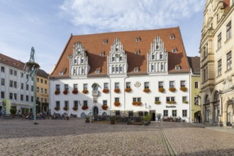 Late Gothic town hall on the market square, Meissen, Saxony, Germany