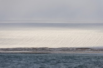 Glacier, glaciated island of Kvitøya, Svalbard and Jan Mayen archipelago, Norway