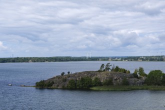 Coastal landscape in the Hallarumsviken nature reserve near Karlskrona, Blekinge län, Sweden