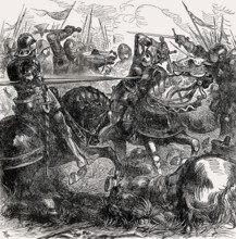 Death of King Richard III at the Battle of Bosworth Field on 22nd August 1485 in the Wars of the
