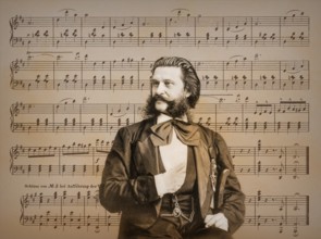 Johann Baptist Strauss II, 1825 – 1899, Austrian composer and violinist, 1879, digitally edited,