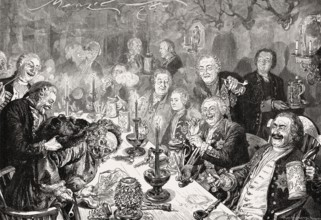 Frederick William I of Prussia and his Tabakskollegium association, Sanssouci Palace, Potsdam,