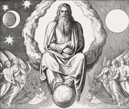 Seventh day, God rests, by Julius Schnorr von Carolsfeld, 1860