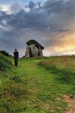Trethevy Quoit Megalithic Stone Tomb, Dolmen, Portal Tomb, House of the Giant, Evening Sky, Tremar