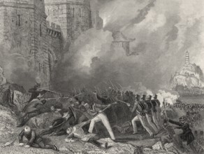 Britische Truppen erobern Chin-Keang-Foo, die Schlacht von Chinkiang, 1842, Erster Opiumkrieg