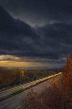 View of the motorway between the Veltheim and Bad Eilsen junctions, Schaumburg, Lower Saxony,